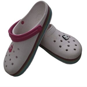 Title: Crocs Classic Clogs Light Pink & Pink and Rainbow Women's Size 9